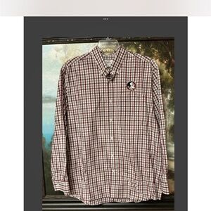 Cutter & Buck Red and White Plaid Florida Seminoles Button-Down Shirt